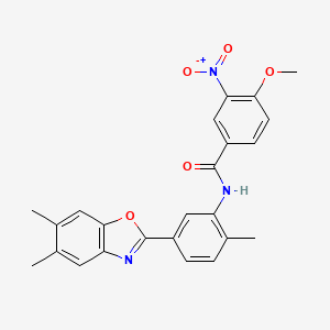 N-[5-(5,6-dimethyl-1,3-benzoxazol-2-yl)-2-methylphenyl]-4-methoxy-3-nitrobenzamide