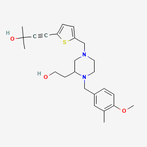 molecular formula C25H34N2O3S B6030894 4-(5-{[3-(2-hydroxyethyl)-4-(4-methoxy-3-methylbenzyl)-1-piperazinyl]methyl}-2-thienyl)-2-methyl-3-butyn-2-ol 