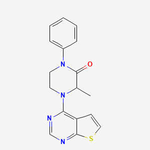 molecular formula C17H16N4OS B6030897 3-methyl-1-phenyl-4-thieno[2,3-d]pyrimidin-4-yl-2-piperazinone 