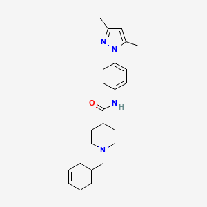 molecular formula C24H32N4O B6030907 1-(3-cyclohexen-1-ylmethyl)-N-[4-(3,5-dimethyl-1H-pyrazol-1-yl)phenyl]-4-piperidinecarboxamide 