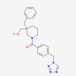 molecular formula C22H25N5O2 B6030914 {3-benzyl-1-[4-(1H-tetrazol-1-ylmethyl)benzoyl]-3-piperidinyl}methanol 