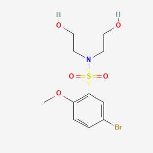 molecular formula C11H16BrNO5S B603092 5-bromo-N,N-bis(2-hydroxyethyl)-2-methoxybenzene-1-sulfonamide CAS No. 1206119-35-8