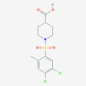 molecular formula C13H15Cl2NO4S B603095 1-(4,5-Dichloro-2-methylbenzenesulfonyl)piperidine-4-carboxylic acid CAS No. 1206154-39-3