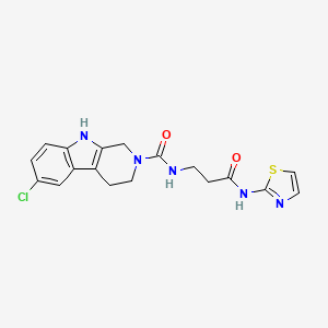 molecular formula C18H18ClN5O2S B6030970 6-chloro-N-[3-oxo-3-(1,3-thiazol-2-ylamino)propyl]-1,3,4,9-tetrahydro-2H-beta-carboline-2-carboxamide 