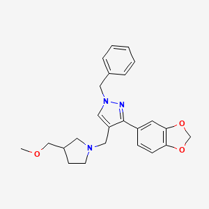 3-(1,3-benzodioxol-5-yl)-1-benzyl-4-{[3-(methoxymethyl)-1-pyrrolidinyl]methyl}-1H-pyrazole