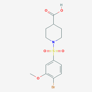 molecular formula C13H16BrNO5S B603098 1-(4-Bromo-3-methoxybenzenesulfonyl)piperidine-4-carboxylic acid CAS No. 1206128-55-3