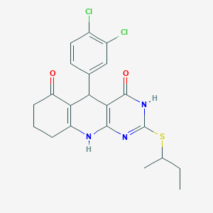 2-(sec-butylthio)-5-(3,4-dichlorophenyl)-5,8,9,10-tetrahydropyrimido[4,5-b]quinoline-4,6(3H,7H)-dione