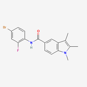 molecular formula C18H16BrFN2O B6030998 N-(4-bromo-2-fluorophenyl)-1,2,3-trimethyl-1H-indole-5-carboxamide 