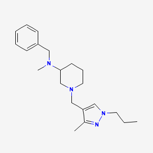 molecular formula C21H32N4 B6031038 N-benzyl-N-methyl-1-[(3-methyl-1-propyl-1H-pyrazol-4-yl)methyl]-3-piperidinamine 