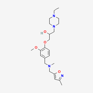 molecular formula C23H36N4O4 B6031046 1-(4-ethyl-1-piperazinyl)-3-[2-methoxy-4-({methyl[(3-methyl-5-isoxazolyl)methyl]amino}methyl)phenoxy]-2-propanol 