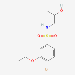 molecular formula C11H16BrNO4S B603105 4-bromo-3-ethoxy-N-(2-hydroxypropyl)benzene-1-sulfonamide CAS No. 1206109-61-6