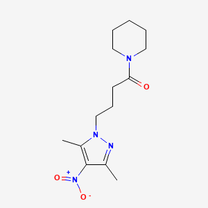 molecular formula C14H22N4O3 B6031073 1-[4-(3,5-dimethyl-4-nitro-1H-pyrazol-1-yl)butanoyl]piperidine 