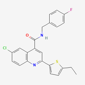 molecular formula C23H18ClFN2OS B6031094 6-chloro-2-(5-ethyl-2-thienyl)-N-(4-fluorobenzyl)-4-quinolinecarboxamide 