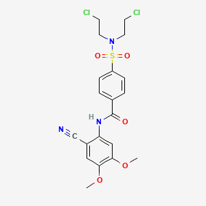 molecular formula C20H21Cl2N3O5S B6031102 4-{[bis(2-chloroethyl)amino]sulfonyl}-N-(2-cyano-4,5-dimethoxyphenyl)benzamide 