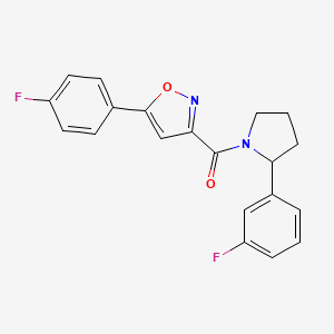 5-(4-fluorophenyl)-3-{[2-(3-fluorophenyl)-1-pyrrolidinyl]carbonyl}isoxazole