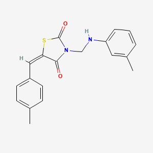 molecular formula C19H18N2O2S B6031186 5-(4-methylbenzylidene)-3-{[(3-methylphenyl)amino]methyl}-1,3-thiazolidine-2,4-dione 