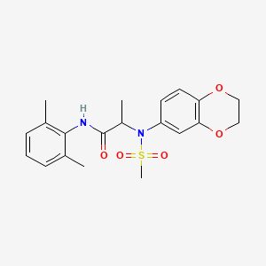 molecular formula C20H24N2O5S B6031189 N~2~-(2,3-dihydro-1,4-benzodioxin-6-yl)-N~1~-(2,6-dimethylphenyl)-N~2~-(methylsulfonyl)alaninamide 