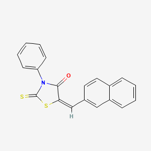 molecular formula C20H13NOS2 B6031192 5-(2-naphthylmethylene)-3-phenyl-2-thioxo-1,3-thiazolidin-4-one 