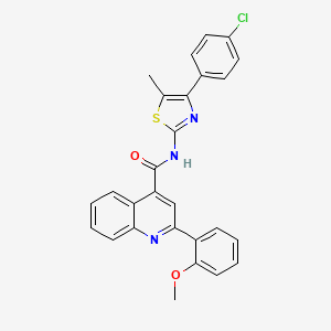 molecular formula C27H20ClN3O2S B6031202 N-[4-(4-chlorophenyl)-5-methyl-1,3-thiazol-2-yl]-2-(2-methoxyphenyl)-4-quinolinecarboxamide 