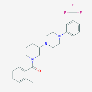 molecular formula C24H28F3N3O B6031212 1-[1-(2-methylbenzoyl)-3-piperidinyl]-4-[3-(trifluoromethyl)phenyl]piperazine 