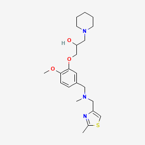 molecular formula C22H33N3O3S B6031214 1-[2-methoxy-5-({methyl[(2-methyl-1,3-thiazol-4-yl)methyl]amino}methyl)phenoxy]-3-(1-piperidinyl)-2-propanol 