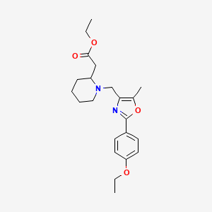 ethyl (1-{[2-(4-ethoxyphenyl)-5-methyl-1,3-oxazol-4-yl]methyl}-2-piperidinyl)acetate