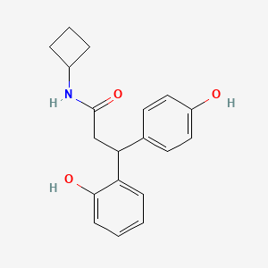 molecular formula C19H21NO3 B6031252 N-cyclobutyl-3-(2-hydroxyphenyl)-3-(4-hydroxyphenyl)propanamide 