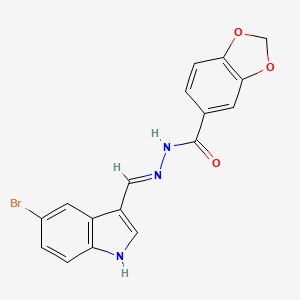 N'-[(5-bromo-1H-indol-3-yl)methylene]-1,3-benzodioxole-5-carbohydrazide