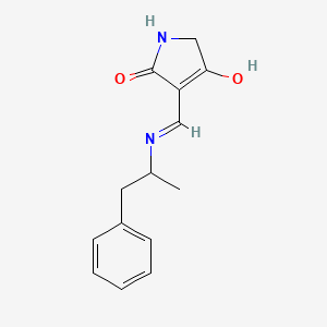 molecular formula C14H16N2O2 B6031298 3-{[(1-methyl-2-phenylethyl)amino]methylene}-2,4-pyrrolidinedione 