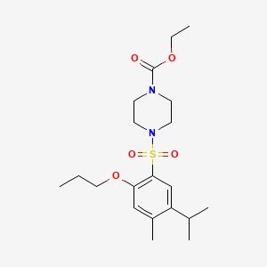 Ethyl 4-[4-methyl-5-(propan-2-yl)-2-propoxybenzenesulfonyl]piperazine-1-carboxylate