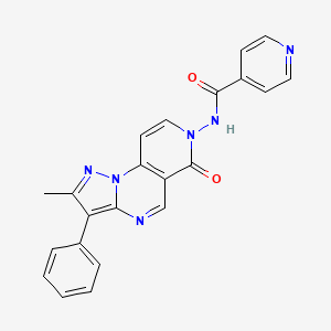 molecular formula C22H16N6O2 B6031301 N-(2-methyl-6-oxo-3-phenylpyrazolo[1,5-a]pyrido[3,4-e]pyrimidin-7(6H)-yl)isonicotinamide 