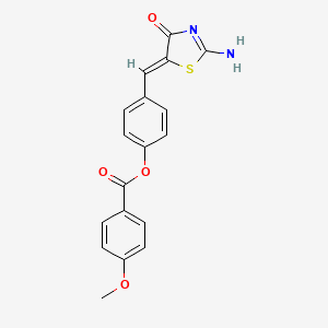 4-[(2-imino-4-oxo-1,3-thiazolidin-5-ylidene)methyl]phenyl 4-methoxybenzoate