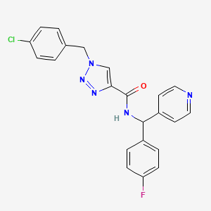 molecular formula C22H17ClFN5O B6031368 1-(4-chlorobenzyl)-N-[(4-fluorophenyl)(4-pyridinyl)methyl]-1H-1,2,3-triazole-4-carboxamide 