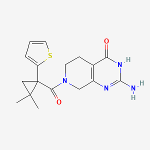 molecular formula C17H20N4O2S B6031401 2-amino-7-{[2,2-dimethyl-1-(2-thienyl)cyclopropyl]carbonyl}-5,6,7,8-tetrahydropyrido[3,4-d]pyrimidin-4(3H)-one 