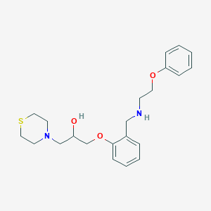 molecular formula C22H30N2O3S B6031412 1-(2-{[(2-phenoxyethyl)amino]methyl}phenoxy)-3-(4-thiomorpholinyl)-2-propanol 