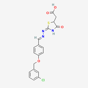 [2-({4-[(3-chlorobenzyl)oxy]benzylidene}hydrazono)-4-oxo-1,3-thiazolidin-5-yl]acetic acid