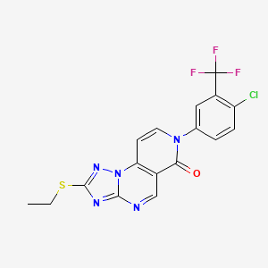 molecular formula C17H11ClF3N5OS B6031436 7-[4-chloro-3-(trifluoromethyl)phenyl]-2-(ethylthio)pyrido[3,4-e][1,2,4]triazolo[1,5-a]pyrimidin-6(7H)-one 