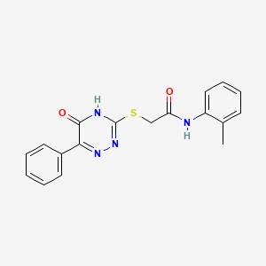 molecular formula C18H16N4O2S B6031438 N-(2-methylphenyl)-2-[(5-oxo-6-phenyl-4,5-dihydro-1,2,4-triazin-3-yl)thio]acetamide 