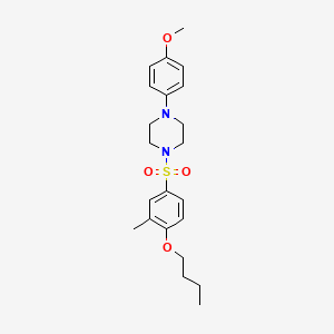molecular formula C22H30N2O4S B603145 1-(4-Butoxy-3-methylbenzenesulfonyl)-4-(4-methoxyphenyl)piperazine CAS No. 914619-93-5