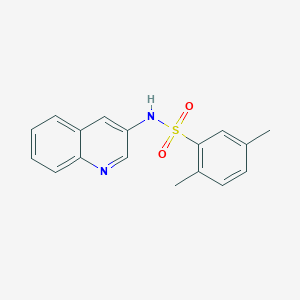 molecular formula C17H16N2O2S B603146 2,5-dimethyl-N-(quinolin-3-yl)benzene-1-sulfonamide CAS No. 1374681-87-4