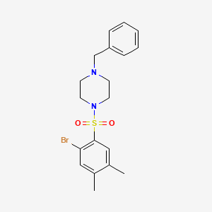 molecular formula C19H23BrN2O2S B603149 1-Benzyl-4-(2-bromo-4,5-dimethylbenzenesulfonyl)piperazine CAS No. 1808485-32-6