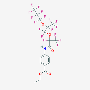 molecular formula C18H10F17NO5 B6031498 ethyl 4-({2,3,3,3-tetrafluoro-2-[1,1,2,3,3,3-hexafluoro-2-(heptafluoropropoxy)propoxy]propanoyl}amino)benzoate 