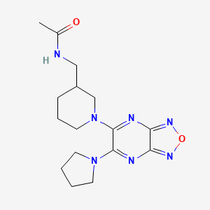 molecular formula C16H23N7O2 B6031535 N-({1-[6-(1-pyrrolidinyl)[1,2,5]oxadiazolo[3,4-b]pyrazin-5-yl]-3-piperidinyl}methyl)acetamide 