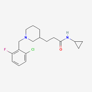 molecular formula C18H24ClFN2O B6031539 3-[1-(2-chloro-6-fluorobenzyl)-3-piperidinyl]-N-cyclopropylpropanamide 