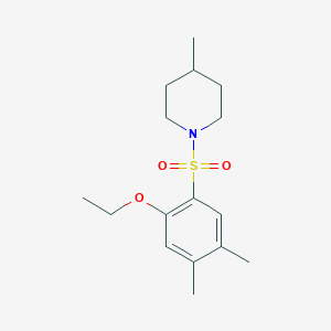 molecular formula C16H25NO3S B603154 1-[(2-Ethoxy-4,5-dimethylphenyl)sulfonyl]-4-methylpiperidine CAS No. 1206141-26-5