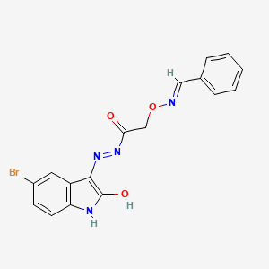 2-[(benzylideneamino)oxy]-N'-(5-bromo-2-oxo-1,2-dihydro-3H-indol-3-ylidene)acetohydrazide