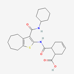 6-[({3-[(cyclohexylamino)carbonyl]-5,6,7,8-tetrahydro-4H-cyclohepta[b]thien-2-yl}amino)carbonyl]-3-cyclohexene-1-carboxylic acid