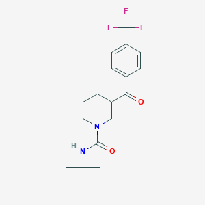 molecular formula C18H23F3N2O2 B6031611 N-(tert-butyl)-3-[4-(trifluoromethyl)benzoyl]-1-piperidinecarboxamide 