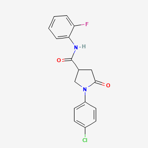 1-(4-chlorophenyl)-N-(2-fluorophenyl)-5-oxo-3-pyrrolidinecarboxamide