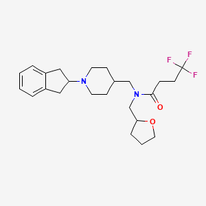 molecular formula C24H33F3N2O2 B6031637 N-{[1-(2,3-dihydro-1H-inden-2-yl)-4-piperidinyl]methyl}-4,4,4-trifluoro-N-(tetrahydro-2-furanylmethyl)butanamide 